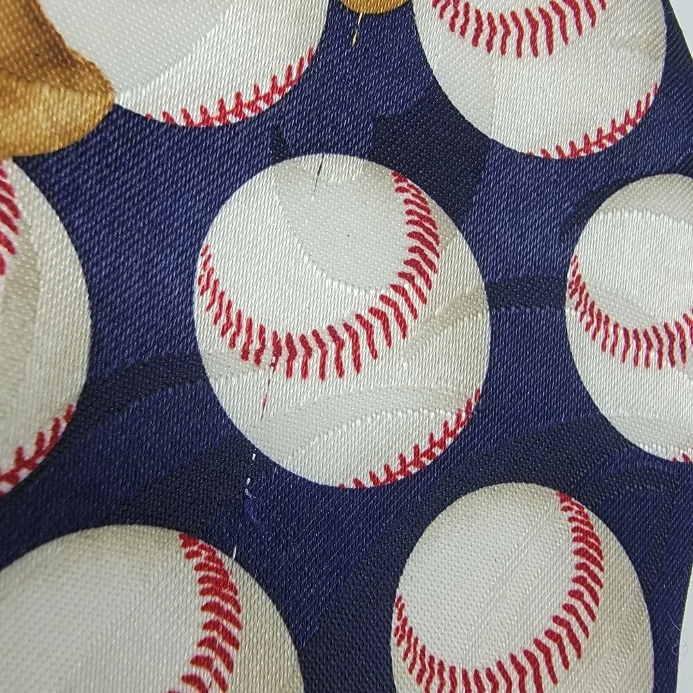 Stephen Harris Tie Baseball Hand Made 100%‎ Polyester 59